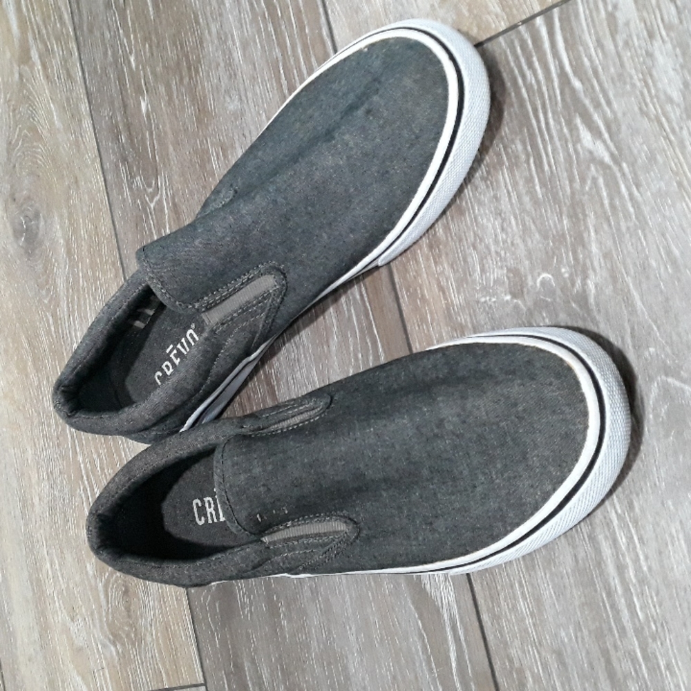 Crevo grey canvas slip ons. Size 11